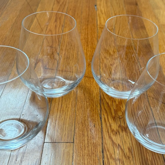 Set of 4 wine glasses stemless classic clear glass, size 12 oz  entertainment - Picture 5 of 10